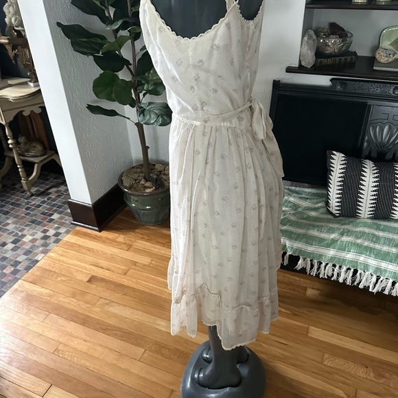 SOLD 70s Gunne Sax Sleeveless Midi Prairie Dress white Hippy Boho VTG - Picture 8 of 10